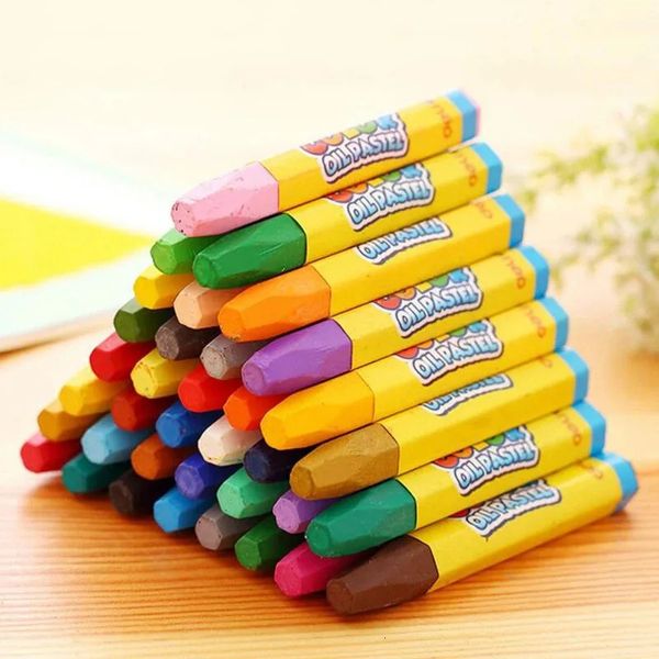 Crayon 24/36 pastéis vara óleo pastel arte caneta cores lápis cera lápis para crianças desenho pintura graffiti caneta arte suprimentos 231108