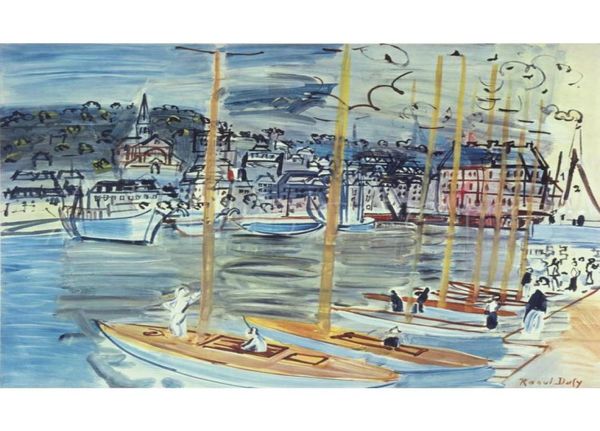 Landschaften Bootsgemälde Raoul Dufy Les Bateaux moderne Kunst auf Leinwand Hohe Qualität handgemalt9832460