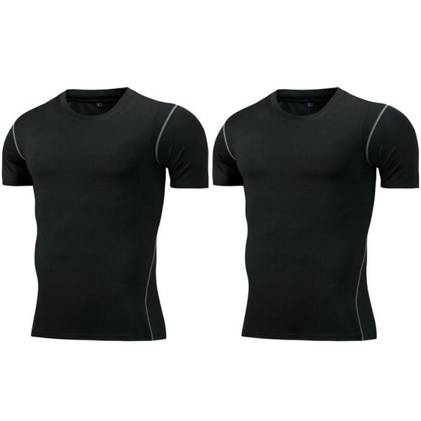 Мужские рубашки мужские спортивные футболки с коротким рукавом сжатие