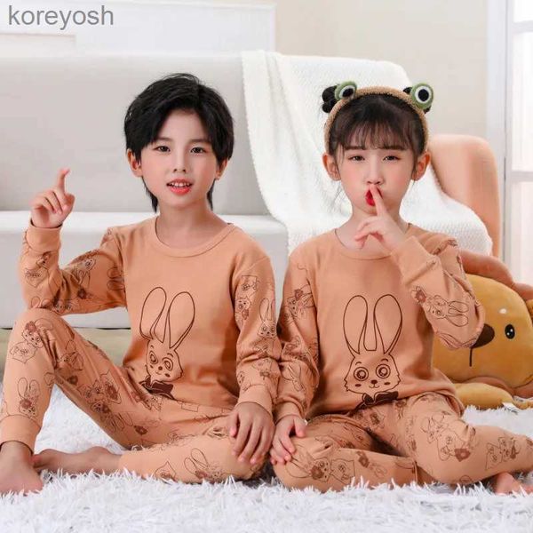 Pigiama Autunno Abbigliamento per dormire per bambini Completo intimo Indumenti da notte per bambini Ragazze Pigiama per neonati Cartone animato Pigiama invernale in cotoneL231109