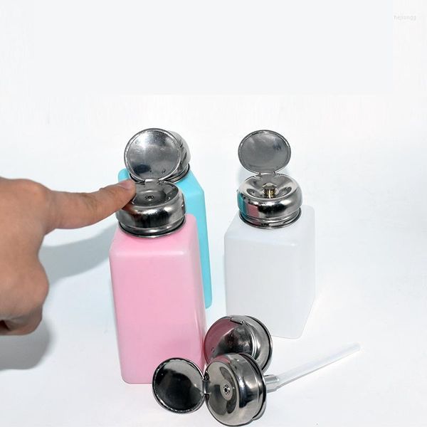 Aufbewahrungsflaschen 1 Stück Leere Flüssigalkohol-Pressflasche Kleberrückstandsentferner Sauberes Werkzeug Tragbare Spenderpumpe 100ML 200ML 250ML