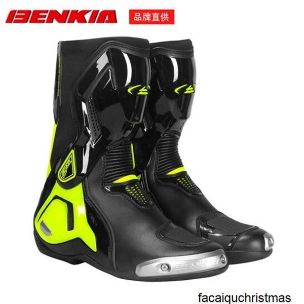 Motosiklet bisiklet botları otantik Benkia ayakkabı Benkia motosiklet sürme botları motosiklet kros yarış ayakkabıları sıcak ve anti damlası binicilik ayakkabıları dört s hbv6