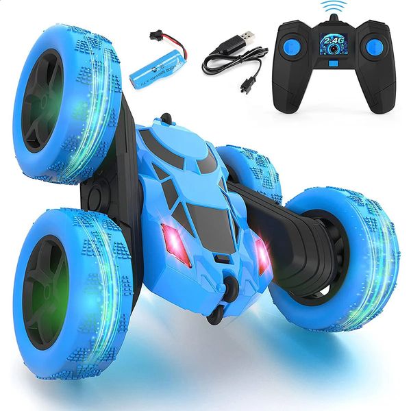 ElectricRC Car 24G Stunt Veicolo telecomandato Double Sided Rolling Driving Technology RC Giocattoli elettrici per bambini 231109