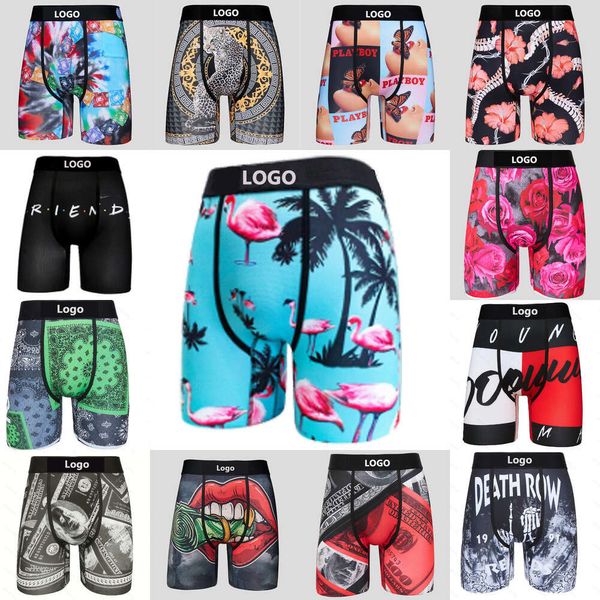 Marca mens shorts designer roupas de algodão boxers roupa interior sexy cuecas impressas macias respiráveis calças curtas com pacote