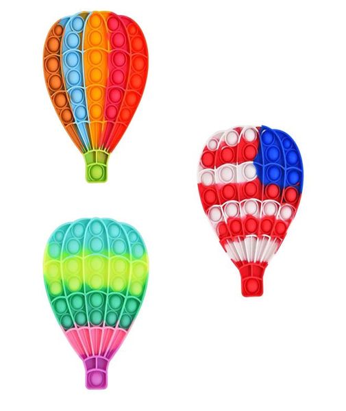 Party Supply Push-Ping sein Spielzeug, Heißluftballon-Form, sensorisches Squishy-Spielzeug, einfacher Stressabbau, Silikonblase für It, Weihnachtsgeschenk8268915