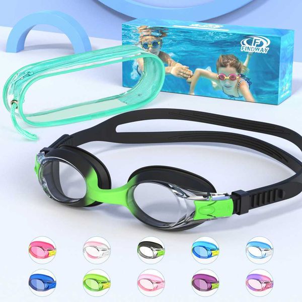 Goggles Findway Child Swimming Glasses Atualize os óculos de natação à prova d'água de névoa