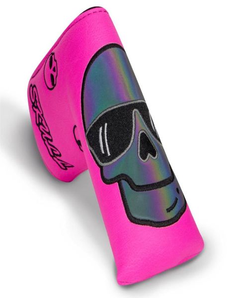 Lâmina de golfe putter capa rosa clube de golfe cabeça cobre para putter lâmina de couro putter headcover com fecho magnético 2203109824769