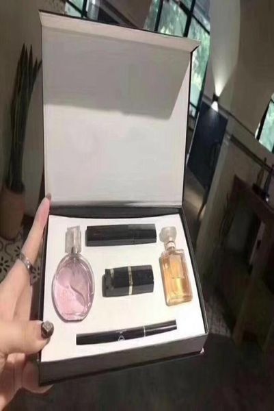 Juego de maquillaje de marca de gama alta, 15 ml, lápiz labial, delineador de ojos, máscara, 5 piezas con caja, kit de cosméticos para labios para mujer, regalo, entrega rápida 4902249