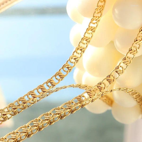 Подвески Amaiyllis, светлое золото 18 карат, роскошное ожерелье с геометрическим узором, набор браслетов, веревка, кубинские тяжелые массивные ювелирные изделия