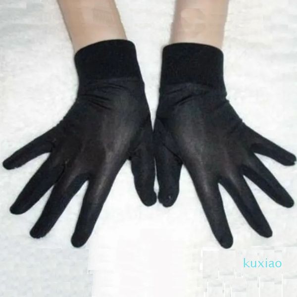 1 пара из чистого шелка с черной подкладкой, внутренние тонкие перчатки для велосипеда, мотоцикла, мягкие спортивные перчатки для вождения, велосипедные перчатки для вечеринок, один размер
