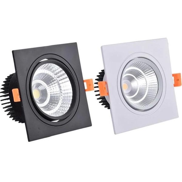 Downlights Dimmable gömme Square 9W/12W/15W alüminyum koçanı tavan lambası spot ışıklar AC90-260V İç Mekan Aydınlatma LED Sürücü