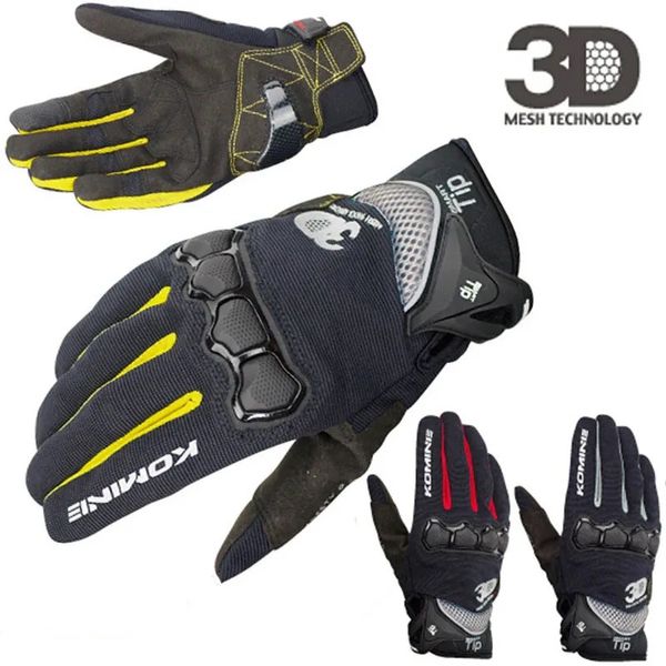 Luvas de ciclismo Luvas de motocicleta de verão Respirável 3D Malha Motocross Off-Road Equitação Luvas Homens Street Moto Equipamento de proteção GK-162 231109