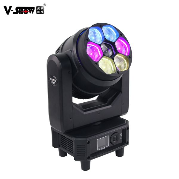 V-Show 7 * 40W RGBW 4in1 LED Luce a testa mobile Splash 7 Apparecchio Fascio Wash Zoom Luci DMX512 Wash Led Illuminazione scenica DJ