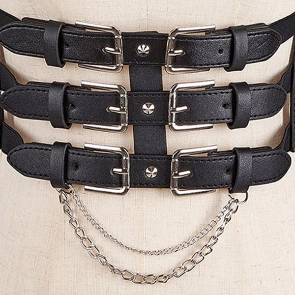 Cintos da cintura retrô decoração de cinto da moda coragem da moda Black Goth Jóias ajustáveis ​​para mulheres e meninas DXAABELTS