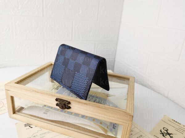 2023 NEUE Mode Kupplung Echtes Leder Brieftasche mit Box Staubbeutel Frauen Männer Geldbörse Echte Bilder Großhandel 63144/60895/62665/63095 Blaue Geldbörse