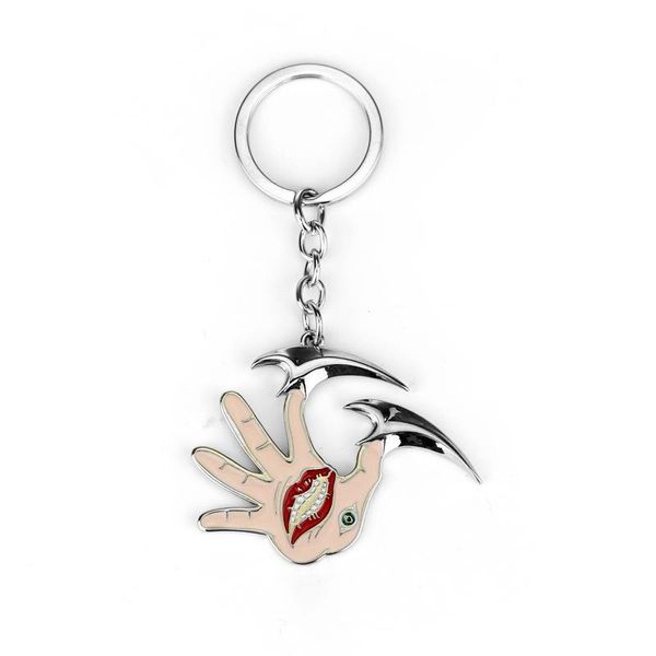 Keychains Rongji Schmuck Film Parasyte Kiseiju Schlüsselbund Palmmund Augen Logo Keyring Männer und Frauen Auto Key Metal Anhänger