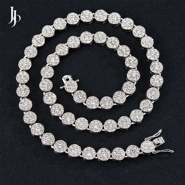 Colar masculino de tênis Jojo Miami Rock Candy Moissanite diamante corrente cubana masculina