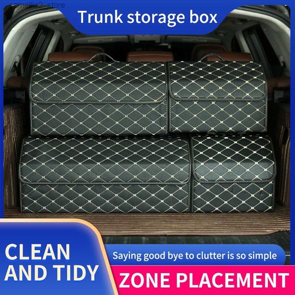 Auto Organizer Trunk Box Große Kapazität Auto Multiuse Werkzeuge Lagerung Tasche Verstauen Aufräumen Leder Falten Für Notfall Q231113