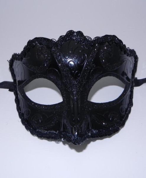 Parti Maskeleri Kadın Kızlar Seksi Siyah Dantel Kenar Venedik Masquerade Hallowmas Mask Maskeli Maskeleri Parlak Glitter Maske Dance P5751779