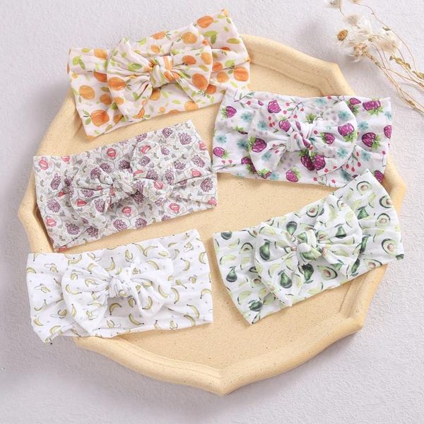 Haarschmuck 27 Stück bedruckte Knotenschleife Baby Nylon Stirnbänder weiche Turban Headwraps für Frühling Sommer geborene Kinder Mädchen