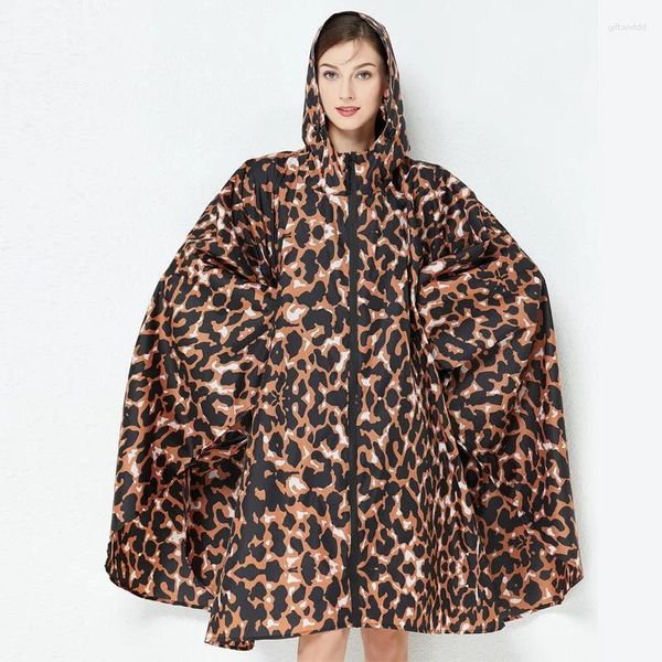 Impermeabili Giacche Rainrainwater Mantella Leopard Poncho Impermeabile impermeabile da donna Cappotto Piumino Cappotti da donna Copertura antipioggia da donna Motociclista