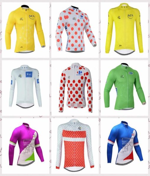 Maglia da ciclismo a maniche lunghe della squadra TOUR OF FRANCE Ropa De Ciclismo Style 100 Poliestere Primavera a buon mercato Nuovo arrivo W3082968446292148533