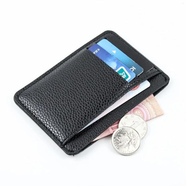 Titulares de cartão Creative Casual Cover Ultra-fino Multi-card ID Leather Case Multi-funcional Student Change Holder