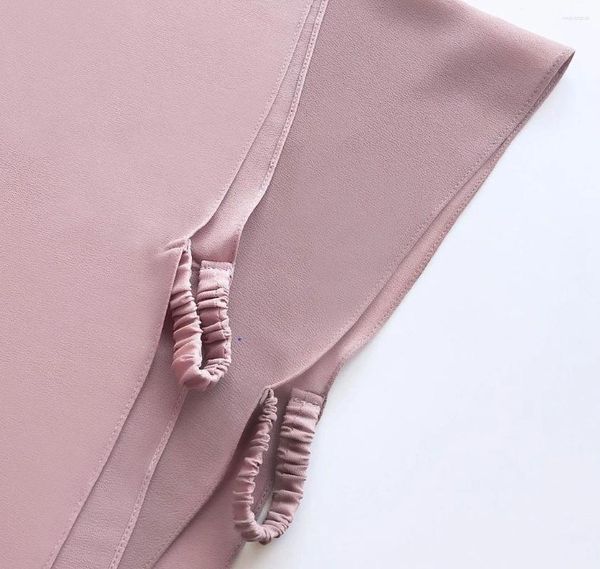 Abbigliamento etnico Buone cuciture Punto semplice Chiffon pesante premium di alta qualità Pronto da indossare Sciarpa Hijab istantanea Scialle lungo Hijab