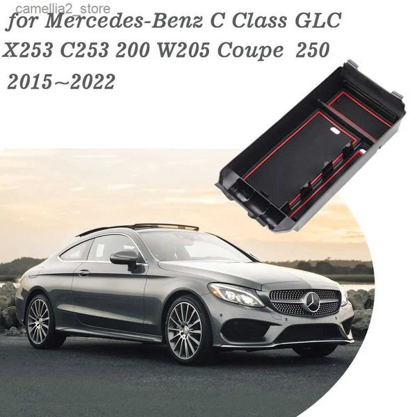 Organizador de carro Caixa organizadora de carro para Mercedes Benz Classe C GLC X253 C253 200 W205 Coupe250 2015 ~ 2022 Acessórios da bandeja do console central de armazenamento Q231109