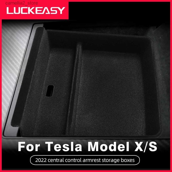 Organizzatore di auto per Tesla Modello X Modello S 2023 Auto Central Control Canclest Memozer Organizzatore ABS Accessori per interni automatici Accessori di stivaggio Q231109