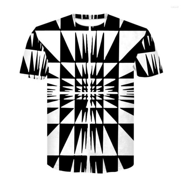 Erkek Tişörtleri Moda Gömlek Hip Hop Baskı Novelty 3D Üstler Yaz Komik Kadınlar Sokak Giyim Büyük Boyut 4xl Illusion Tee