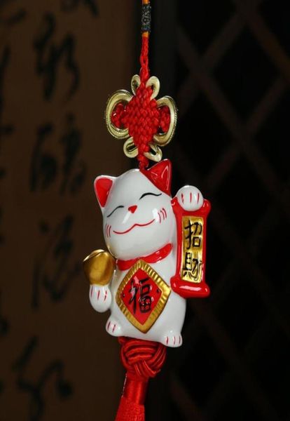 artigianato decorazione della casa Lucky Cat accessori per auto vendita diretta in fabbrica ceramica bone china di alta qualità seggiolino auto in cristallo accessorie65449409