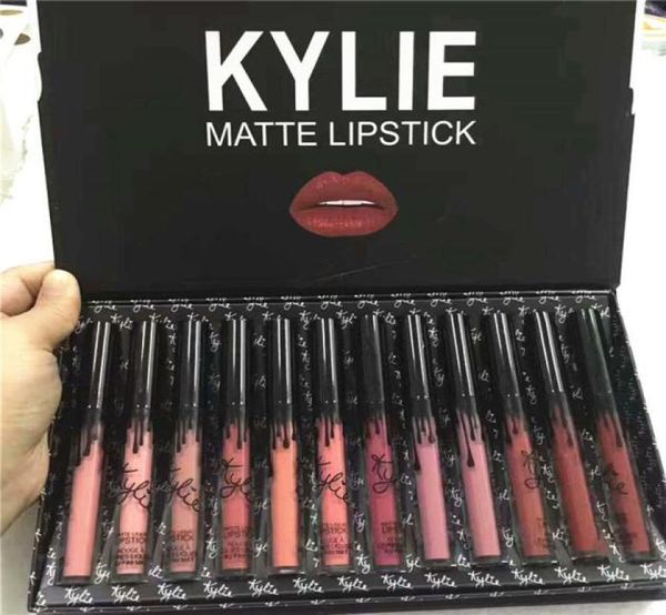 12 Stück in 1 KY Mattflüssiges Lippenstift-Set, langlebig, Lippenfarbe, Glanz, Foundation, Make-up, Lipgloss-Set, Antihaft-Becher262A1418918