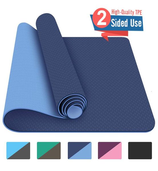 Çift taraflı Yoga Matını Bırakın Yeni Başlayan Çevre Fitness Jimnastik Mats1030311