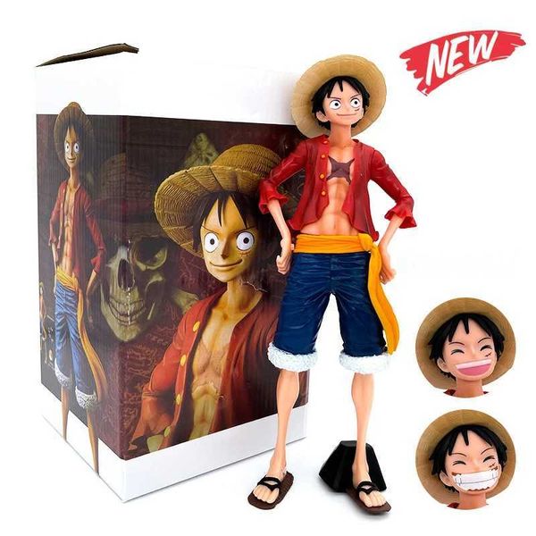 Anime 27 cm One Piece Anime Figure Modello Ornamenti Figurina d'azione della bambola che cambia il volto della forma fiduciosa