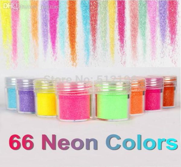 OTS06224 66 colori al neon metallo lucido glitter paillettes polvere nail deco art kit set polvere acrilica2925cm4631878