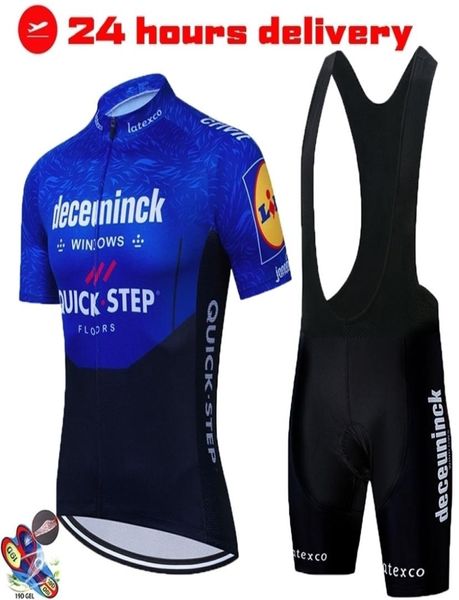 Quick Step Pro Equipe de Bicicleta Manga Curta Maillot Ciclismo Mens Ciclismo Jersey Kits Verão respirável Conjuntos de Roupas de Ciclismo 2206155639655