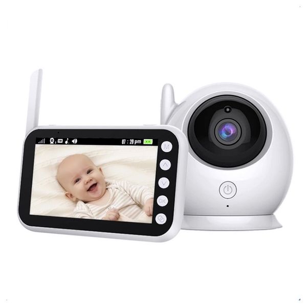 Baby monitor video da 4,3 pollici con fotocamera e audio Remoto Bidirezionale Visione notturna a infrarossi 8 ninne nanne