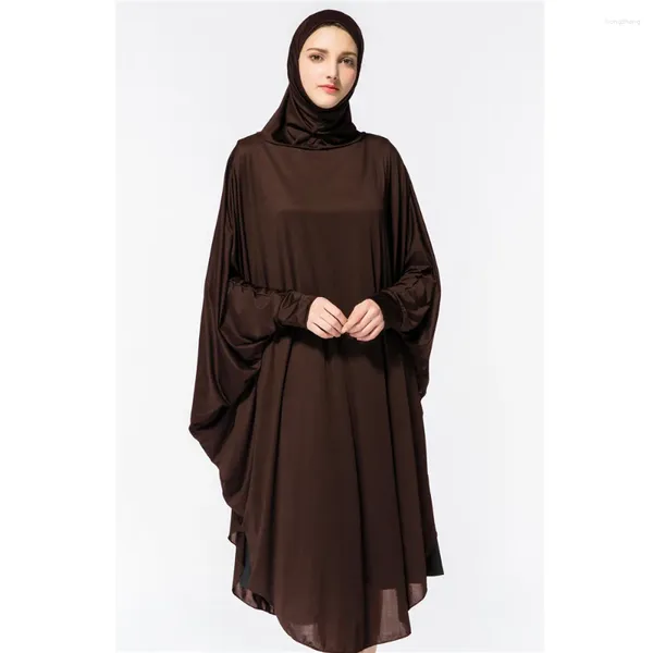 Abbigliamento etnico Abaya Indumento da preghiera Lungo Khimar Festival tradizionale musulmano Jersey Abiti Hijab Leggero Morbido e confortevole Tenue Musulmane