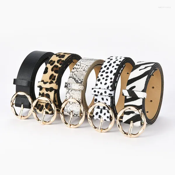 Cinture Cintura da donna alla moda giapponese Ampia fantasia leopardata Accessori decorativi Abito firmato da uomo