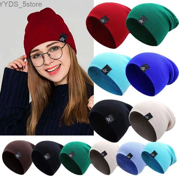 Gorro/bonés de caveira gorro de malha de inverno para mulheres homens gorros gorros quentes casuais chapéu despojado gorro de crochê feminino boné folgado barato yq231108