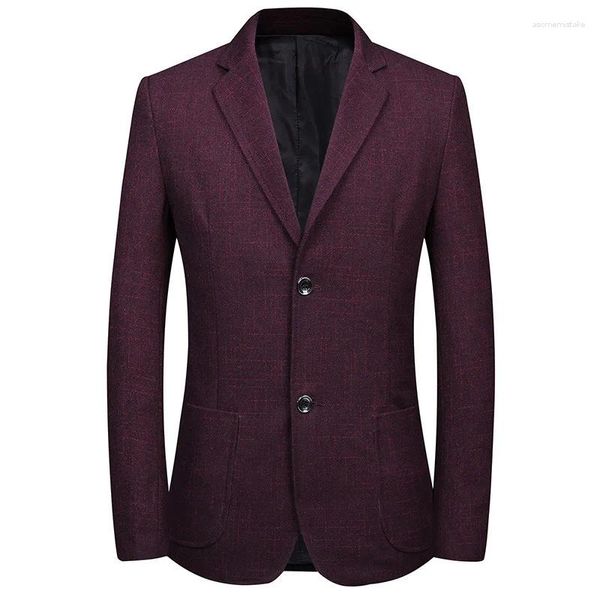 Ternos masculinos primavera verão feito sob encomenda marrom espinha de peixe tweed terno de casamento masculino estilo britânico blazer de moda sob medida