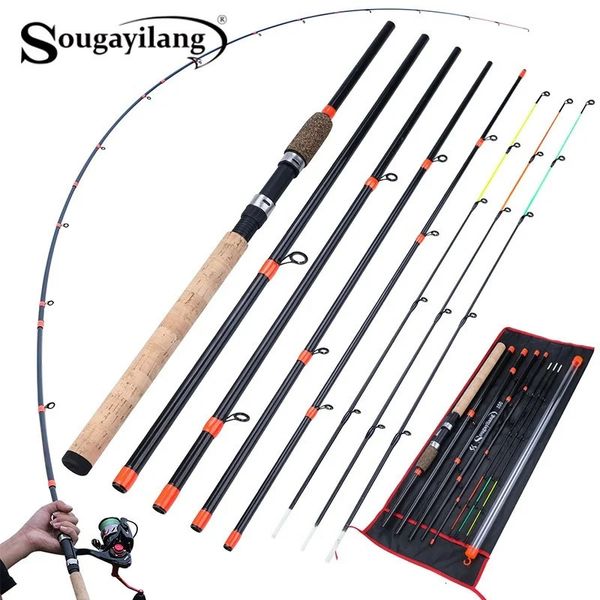 Balıkçılık Aksesuarları Sougayilang Besleyici Balıkçılık Çubuğu Uzatılmış Tutar 6 Bölüm Balıkçılık Rod L M H Güç Karbon Fiber Seyahat Çubuğu Balıkçılık Takımı 231109