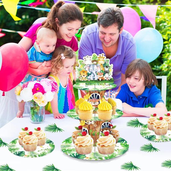 Strumenti per torta a 3 livelli Cartoon State Animal Cupcake Tower Stands Display Birthday Decoration Bakeware