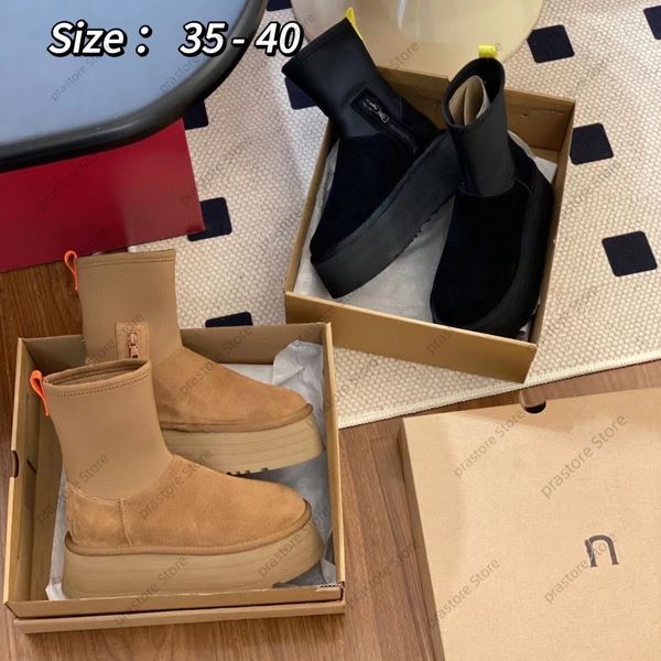 W Classic Dipper Boots Snow DIPPER Nuovi stivali invernali slim ed elasticizzati con scarpe eleganti e versatili in peluche con cerniera laterale e cotone spesso