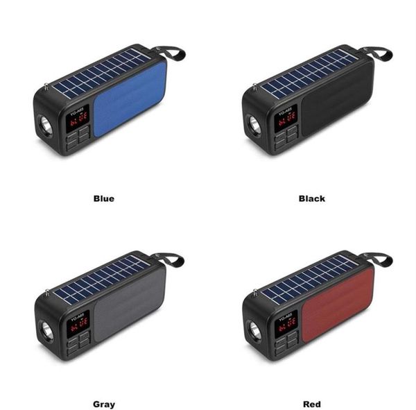 Carga solar alto-falante bluetooth rádio fm alto-falante estéreo ao ar livre caixa de som sem fio portátil com porta usb tf mp3 leitor música hi3502188