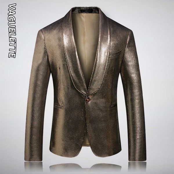 Ternos masculinos Blazers Vaguelette Shinny Golden Blazer para homens moda ouro azul lantejoulas smoking jaqueta casaco para cantores homens casamento palco blazer 5xl 231108