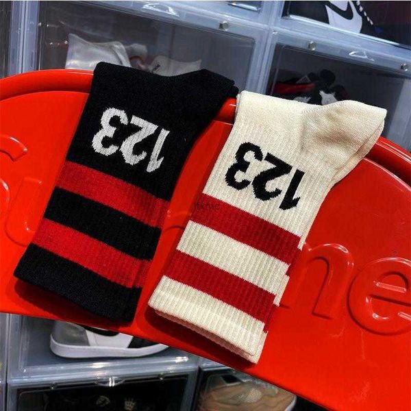 Herrensocken 22 New Rrr123 Beige Mid Tube Stripe Digital Cotton Tidal Couple Academy South Korea2RE7