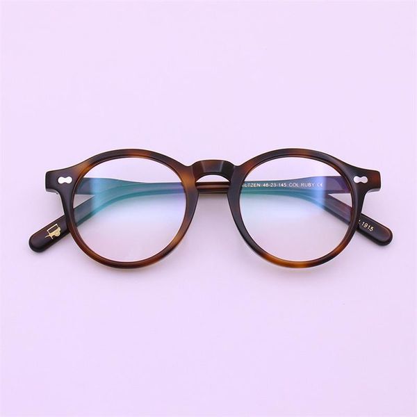 Óculos de sol Frames de moda qualidade de qualidade japonesa Retro anti -azul redondo copos redondos Miltzen Myopia Men Frame e mulheres Óculos prescritos EY