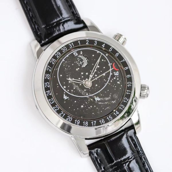 Patekp Мужские часы — это полностью автоматические часы с вращающимися на небе звездами и автоматически меняющимся компасом. Полнолуние лишено знаков зодиака и стоит дорого.